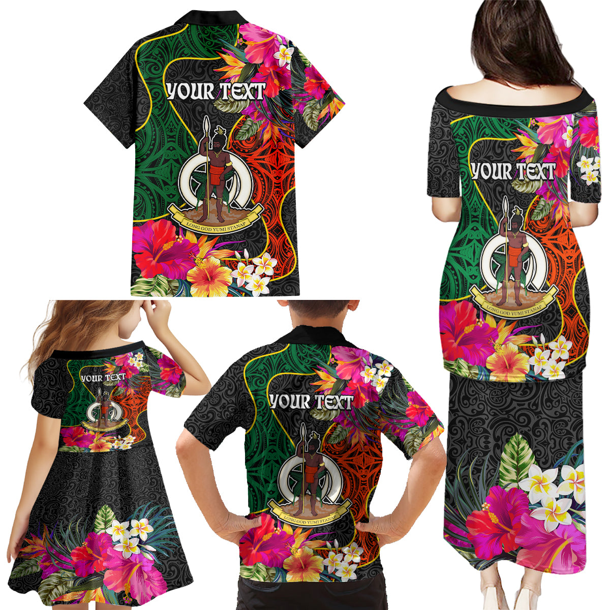 Personalised Penama Day Family Matching Puletasi Dress and Hawaiian Shirt Proud To Be A Ni-Van Beauty Pacific Flower LT03 - Polynesian Pride