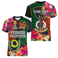 Personalised Penama Day Women V Neck T Shirt Proud To Be A Ni-Van Beauty Pacific Flower LT03 - Polynesian Pride