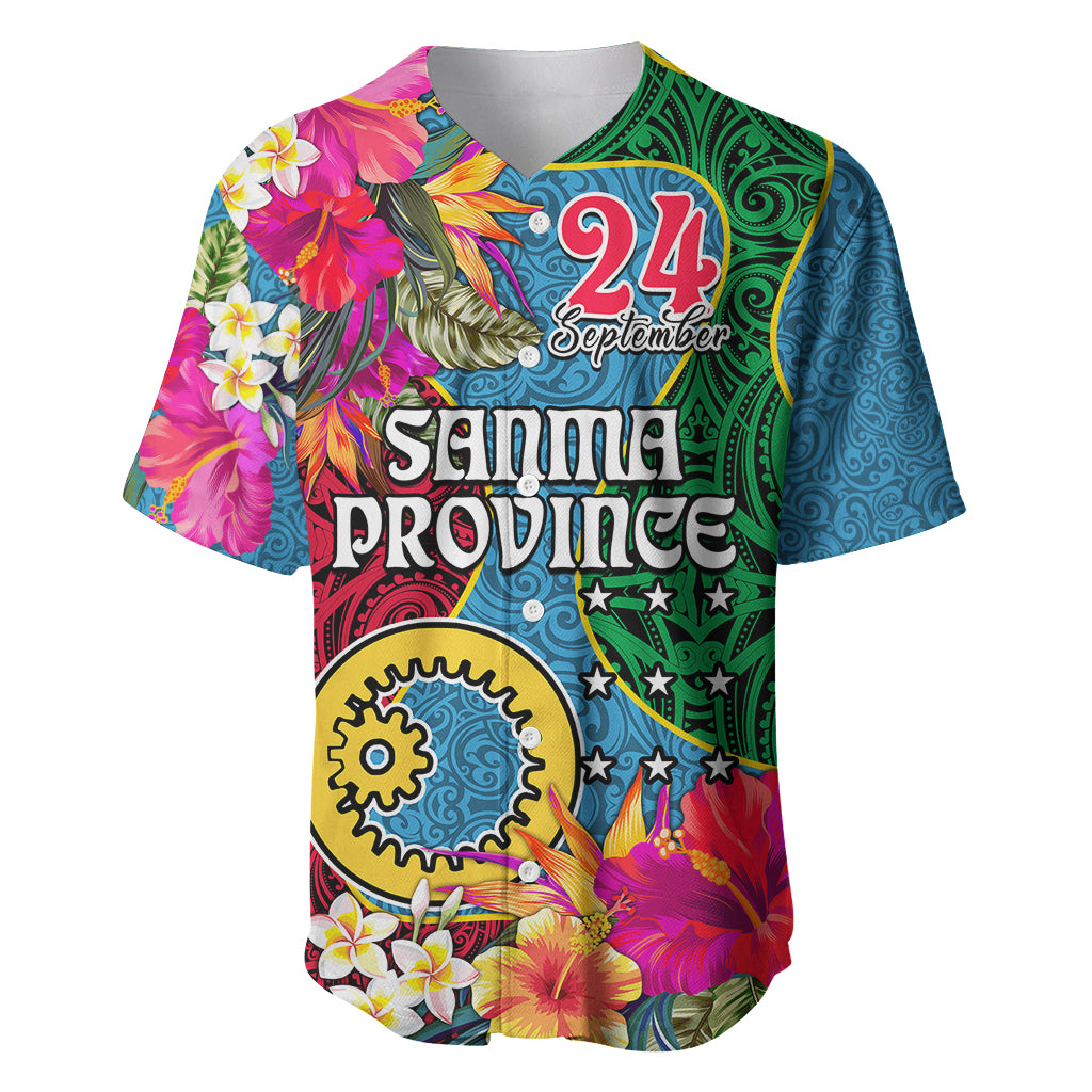 Sanma Day Baseball Jersey Proud To Be A Ni-Van Beauty Pacific Flower LT03 Blue - Polynesian Pride