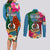 Sanma Day Couples Matching Long Sleeve Bodycon Dress and Long Sleeve Button Shirts Proud To Be A Ni-Van Beauty Pacific Flower LT03 - Polynesian Pride