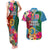Sanma Day Couples Matching Tank Maxi Dress and Hawaiian Shirt Proud To Be A Ni-Van Beauty Pacific Flower LT03 Blue - Polynesian Pride