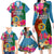 Sanma Day Family Matching Long Sleeve Bodycon Dress and Hawaiian Shirt Proud To Be A Ni-Van Beauty Pacific Flower LT03 Blue - Polynesian Pride