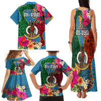Sanma Day Family Matching Tank Maxi Dress and Hawaiian Shirt Proud To Be A Ni-Van Beauty Pacific Flower LT03 - Polynesian Pride
