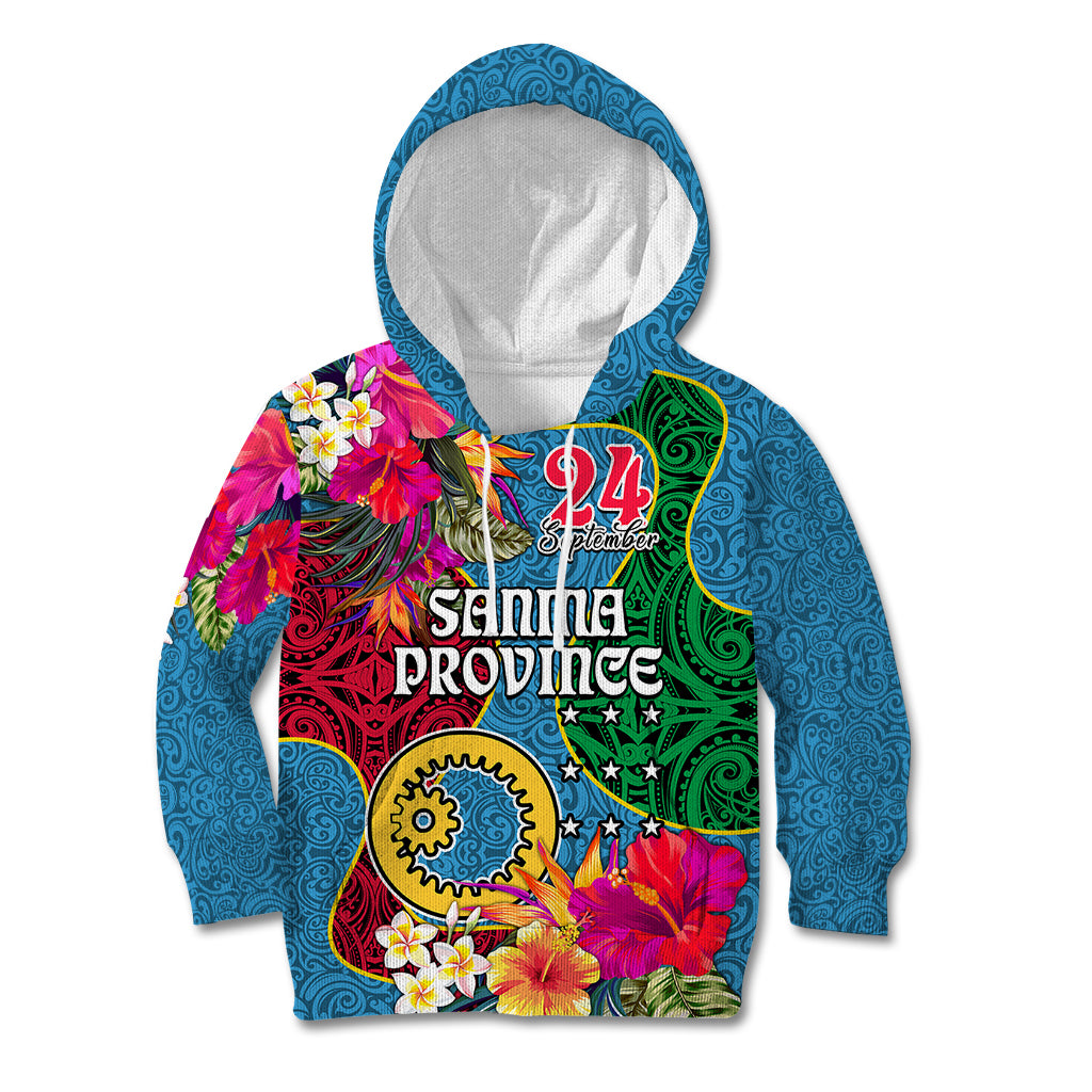 Sanma Day Kid Hoodie Proud To Be A Ni-Van Beauty Pacific Flower LT03 Hoodie Blue - Polynesian Pride