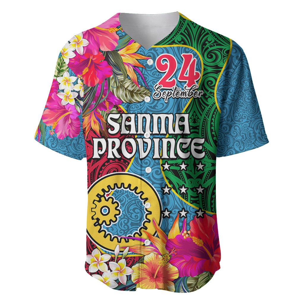 Personalised Sanma Day Baseball Jersey Proud To Be A Ni-Van Beauty Pacific Flower LT03 Blue - Polynesian Pride