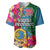 Personalised Sanma Day Baseball Jersey Proud To Be A Ni-Van Beauty Pacific Flower LT03 Blue - Polynesian Pride