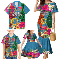 Personalised Sanma Day Family Matching Mermaid Dress and Hawaiian Shirt Proud To Be A Ni-Van Beauty Pacific Flower LT03 Blue - Polynesian Pride