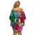 Personalised Sanma Day Family Matching Off Shoulder Short Dress and Hawaiian Shirt Proud To Be A Ni-Van Beauty Pacific Flower LT03 - Polynesian Pride