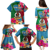 Personalised Sanma Day Family Matching Puletasi Dress and Hawaiian Shirt Proud To Be A Ni-Van Beauty Pacific Flower LT03 - Polynesian Pride