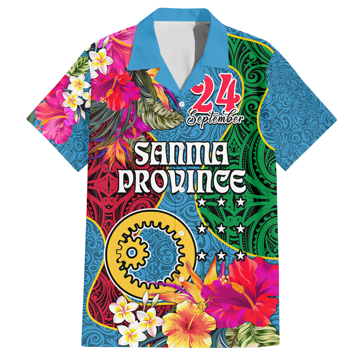 Personalised Sanma Day Family Matching Short Sleeve Bodycon Dress and Hawaiian Shirt Proud To Be A Ni-Van Beauty Pacific Flower LT03 - Polynesian Pride