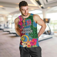 Personalised Sanma Day Men Tank Top Proud To Be A Ni-Van Beauty Pacific Flower LT03 - Polynesian Pride