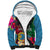 Personalised Sanma Day Sherpa Hoodie Proud To Be A Ni-Van Beauty Pacific Flower LT03 Unisex Blue - Polynesian Pride