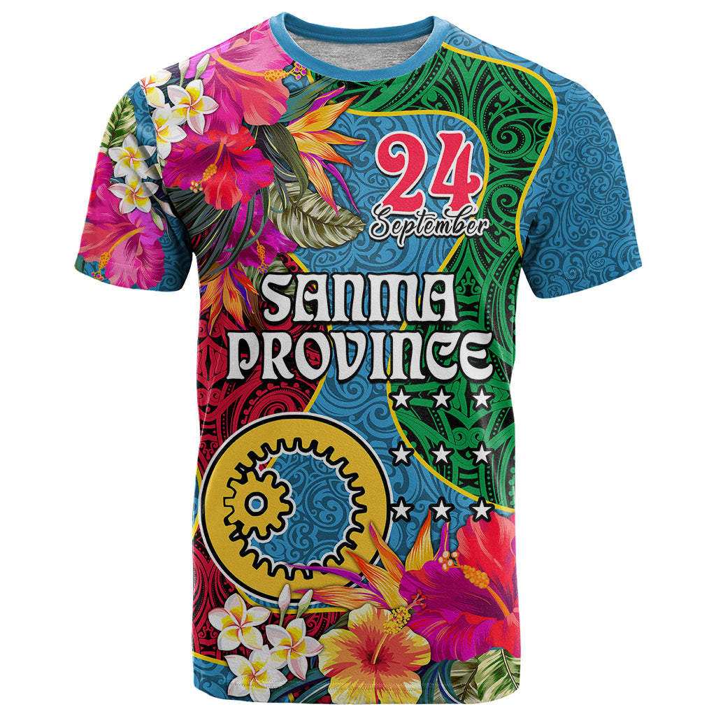 Personalised Sanma Day T Shirt Proud To Be A Ni-Van Beauty Pacific Flower LT03 Blue - Polynesian Pride