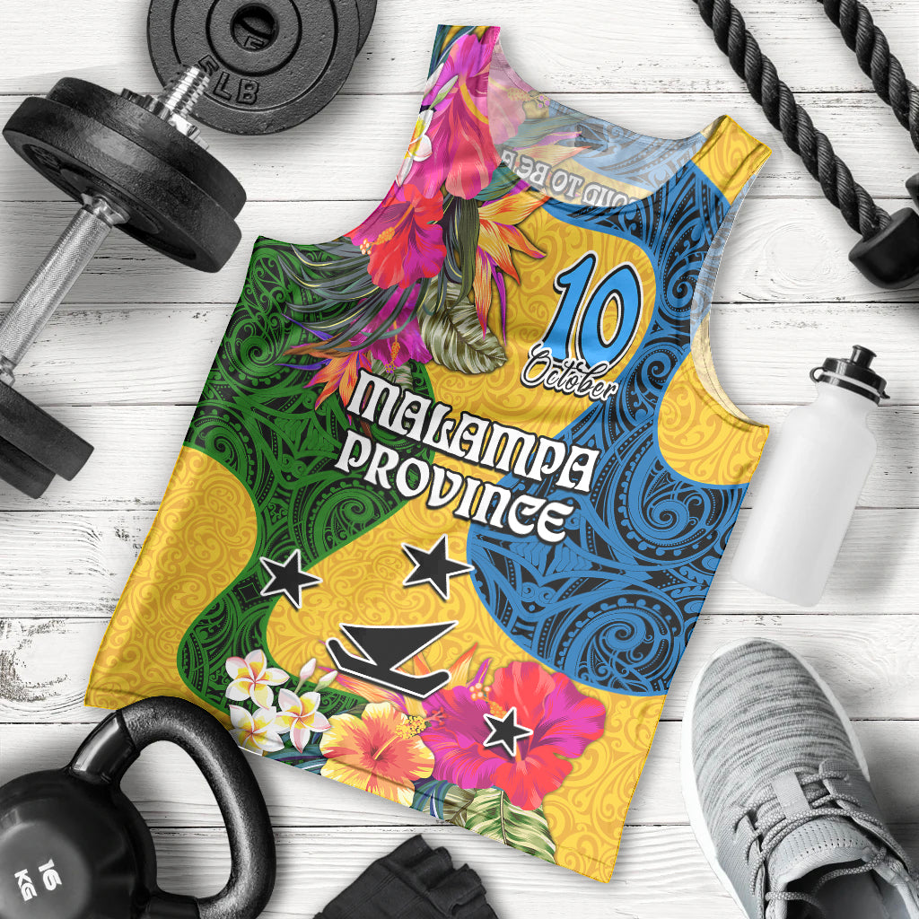 Malampa Day Men Tank Top Proud To Be A Ni-Van Beauty Pacific Flower LT03 Yellow - Polynesian Pride