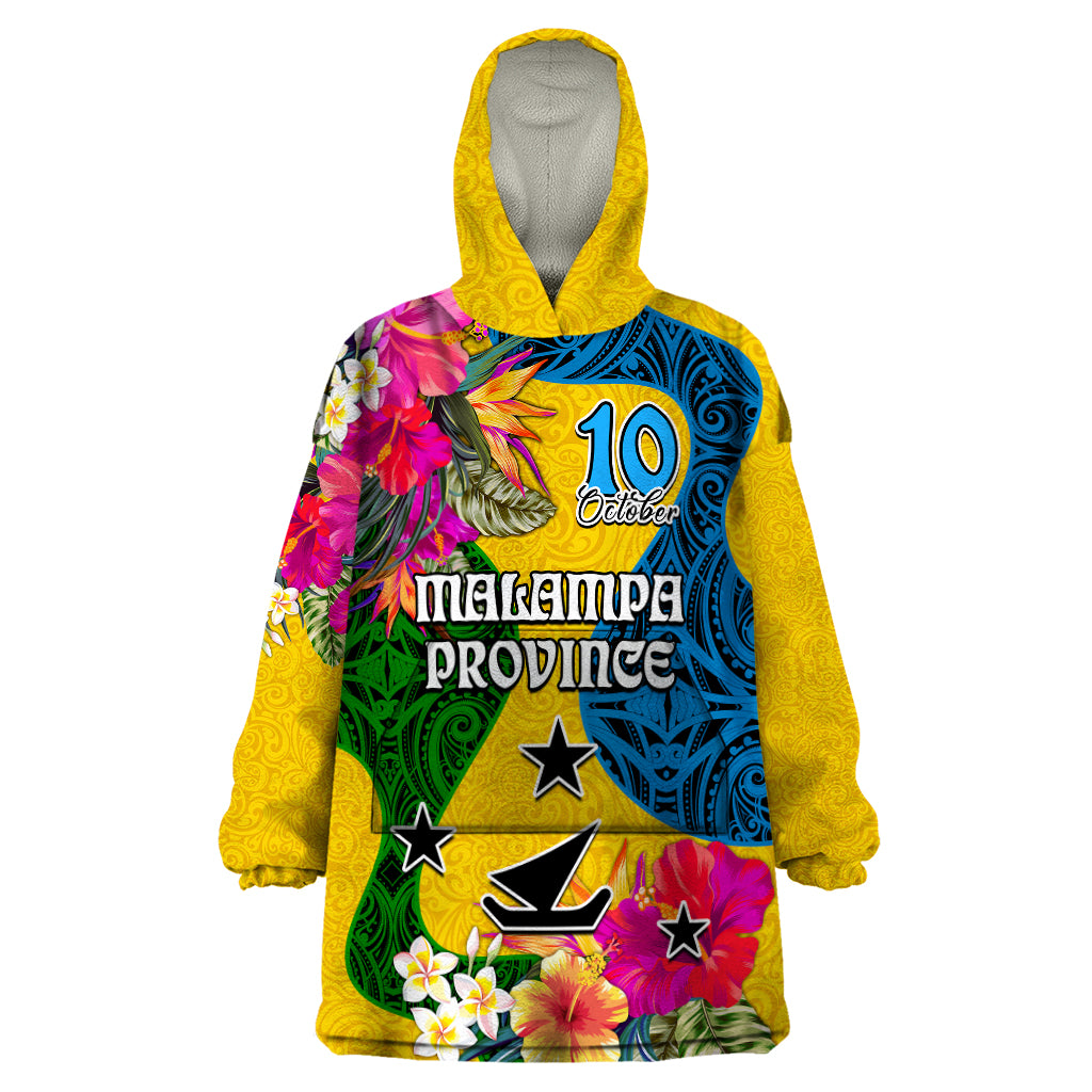 Malampa Day Wearable Blanket Hoodie Proud To Be A Ni-Van Beauty Pacific Flower LT03 One Size Yellow - Polynesian Pride