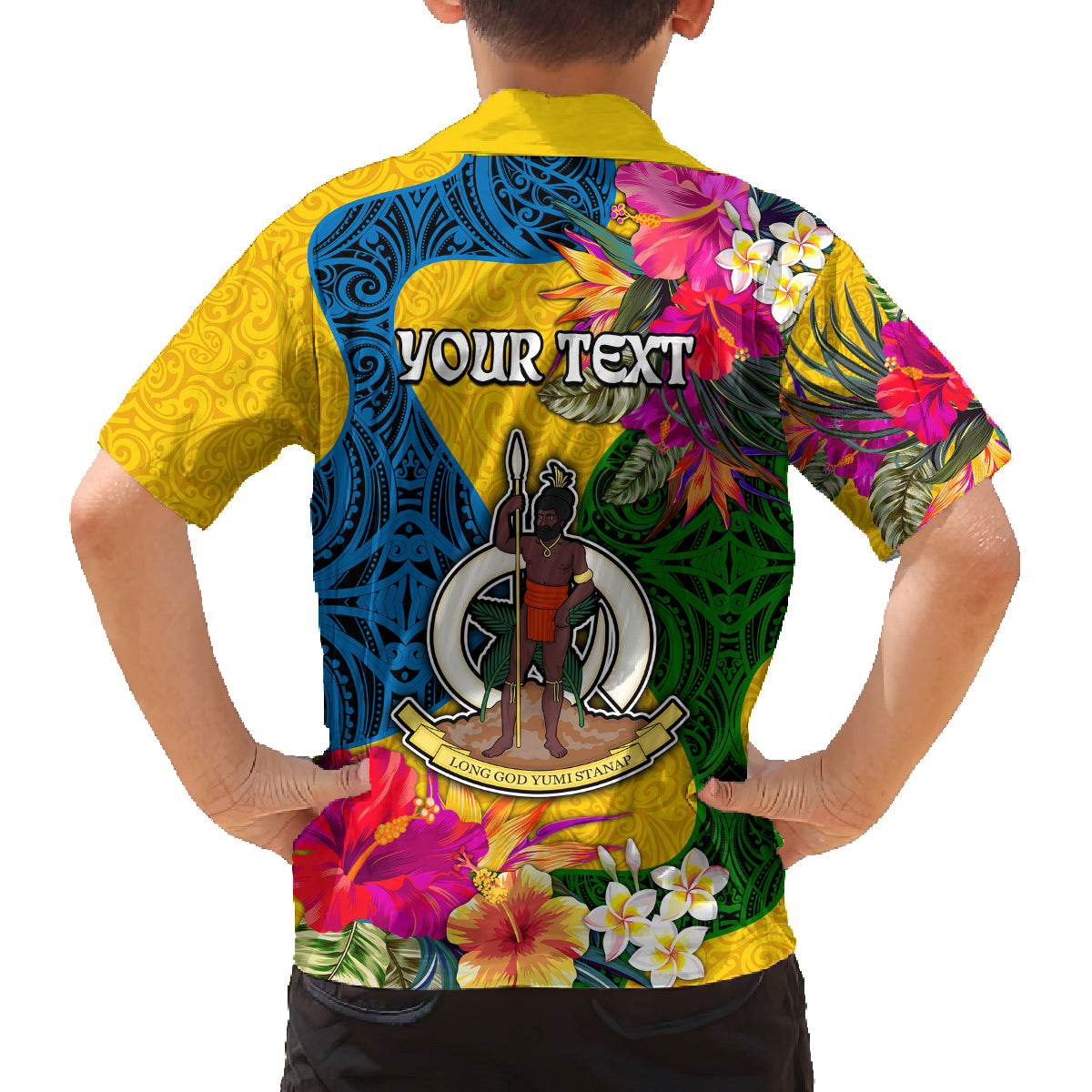 Personalised Malampa Day Kid Hawaiian Shirt Proud To Be A Ni-Van Beauty Pacific Flower LT03 - Polynesian Pride