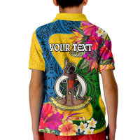 Personalised Malampa Day Kid Polo Shirt Proud To Be A Ni-Van Beauty Pacific Flower LT03 - Polynesian Pride
