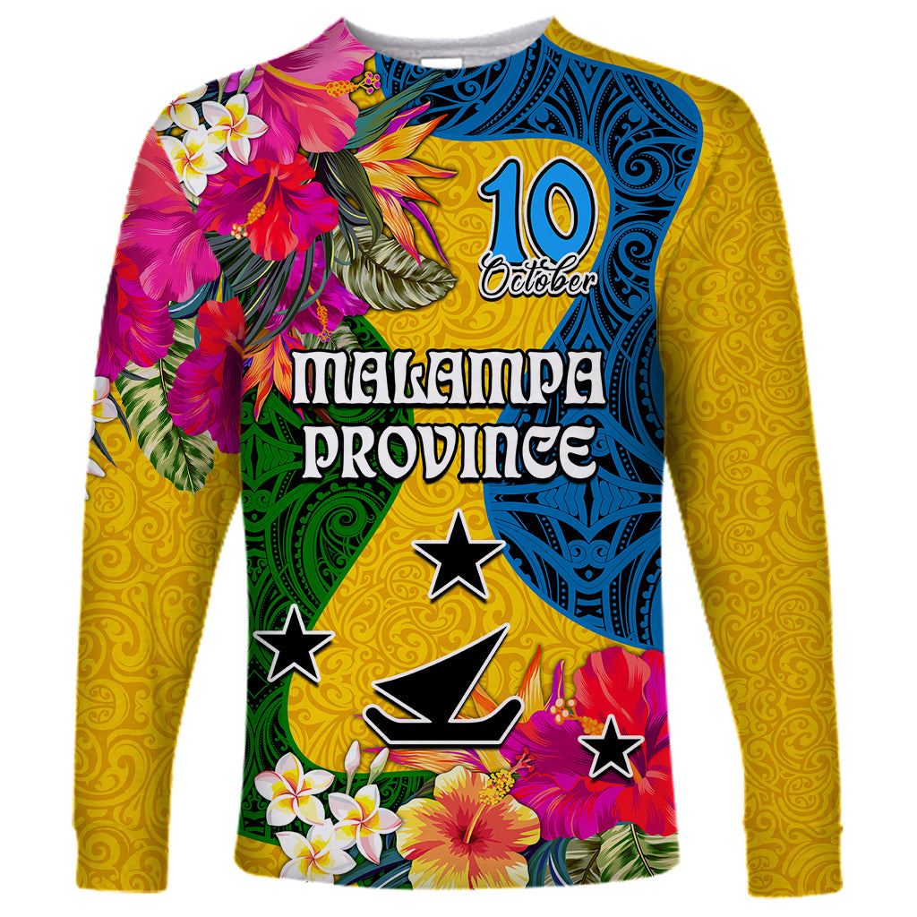 Personalised Malampa Day Long Sleeve Shirt Proud To Be A Ni-Van Beauty Pacific Flower LT03 Unisex Yellow - Polynesian Pride