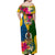 Personalised Malampa Day Off Shoulder Maxi Dress Proud To Be A Ni-Van Beauty Pacific Flower LT03 - Polynesian Pride