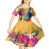 Torba Day Kid Short Sleeve Dress Proud To Be A Ni-Van Beauty Pacific Flower LT03 - Polynesian Pride