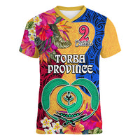 Torba Day Women V Neck T Shirt Proud To Be A Ni-Van Beauty Pacific Flower LT03 Female Yellow - Polynesian Pride