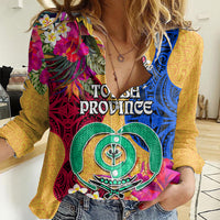 Personalised Torba Day Women Casual Shirt Proud To Be A Ni-Van Beauty Pacific Flower LT03 Female Yellow - Polynesian Pride