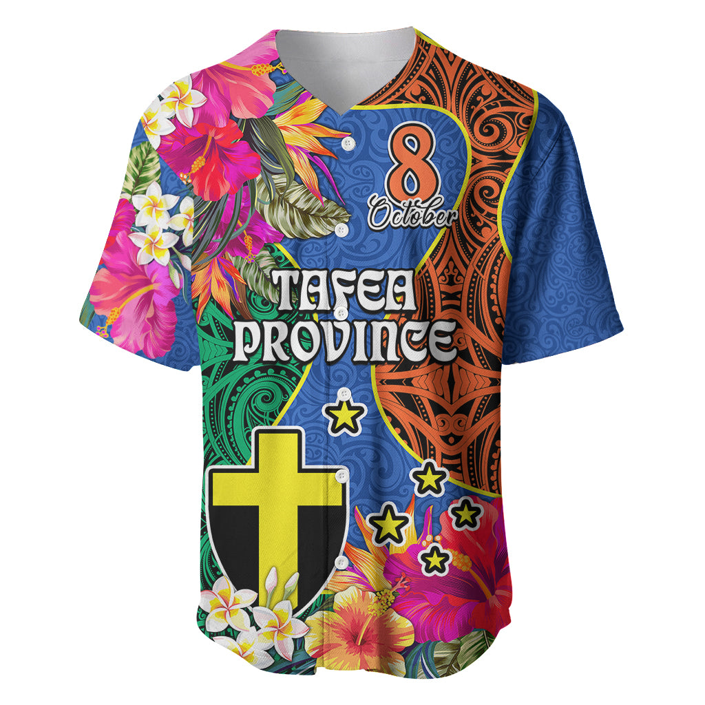 Tafea Day Baseball Jersey Proud To Be A Ni-Van Beauty Pacific Flower LT03 Blue - Polynesian Pride