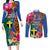 Tafea Day Couples Matching Long Sleeve Bodycon Dress and Long Sleeve Button Shirts Proud To Be A Ni-Van Beauty Pacific Flower LT03 Blue - Polynesian Pride