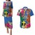 Tafea Day Couples Matching Puletasi Dress and Hawaiian Shirt Proud To Be A Ni-Van Beauty Pacific Flower LT03 Blue - Polynesian Pride