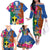 Tafea Day Family Matching Off Shoulder Long Sleeve Dress and Hawaiian Shirt Proud To Be A Ni-Van Beauty Pacific Flower LT03 Blue - Polynesian Pride