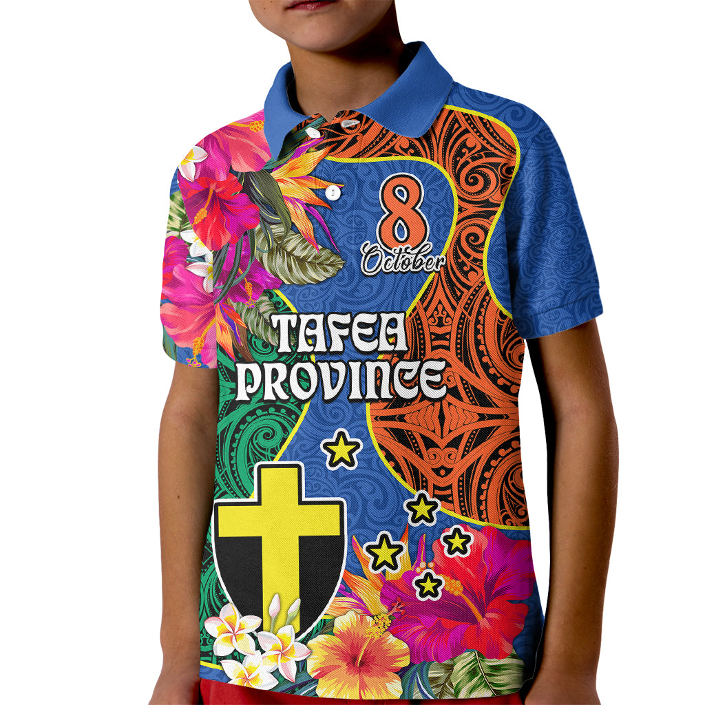 Tafea Day Kid Polo Shirt Proud To Be A Ni-Van Beauty Pacific Flower LT03 Kid Blue - Polynesian Pride