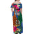 Tafea Day Off Shoulder Maxi Dress Proud To Be A Ni-Van Beauty Pacific Flower LT03 - Polynesian Pride