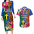 Personalised Tafea Day Couples Matching Long Sleeve Bodycon Dress and Hawaiian Shirt Proud To Be A Ni-Van Beauty Pacific Flower LT03 Blue - Polynesian Pride