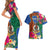 Personalised Tafea Day Couples Matching Short Sleeve Bodycon Dress and Hawaiian Shirt Proud To Be A Ni-Van Beauty Pacific Flower LT03 - Polynesian Pride