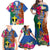 Personalised Tafea Day Family Matching Off Shoulder Maxi Dress and Hawaiian Shirt Proud To Be A Ni-Van Beauty Pacific Flower LT03 Blue - Polynesian Pride