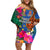 Personalised Tafea Day Family Matching Off Shoulder Short Dress and Hawaiian Shirt Proud To Be A Ni-Van Beauty Pacific Flower LT03 - Polynesian Pride