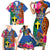 Personalised Tafea Day Family Matching Short Sleeve Bodycon Dress and Hawaiian Shirt Proud To Be A Ni-Van Beauty Pacific Flower LT03 Blue - Polynesian Pride