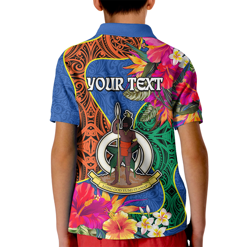 Personalised Tafea Day Kid Polo Shirt Proud To Be A Ni-Van Beauty Pacific Flower LT03 - Polynesian Pride