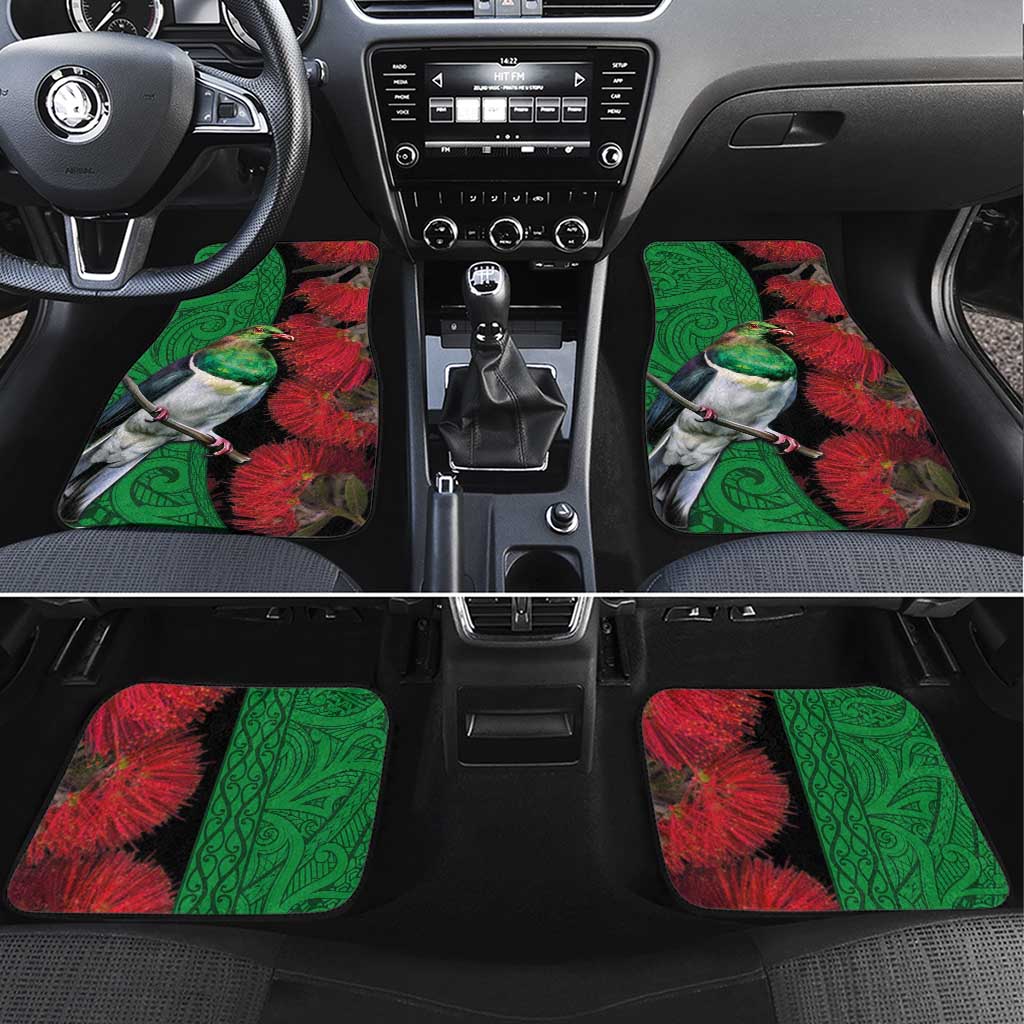 New Zealand Kereru And Pohutukawa Car Mats Maori Tribal Tattoo