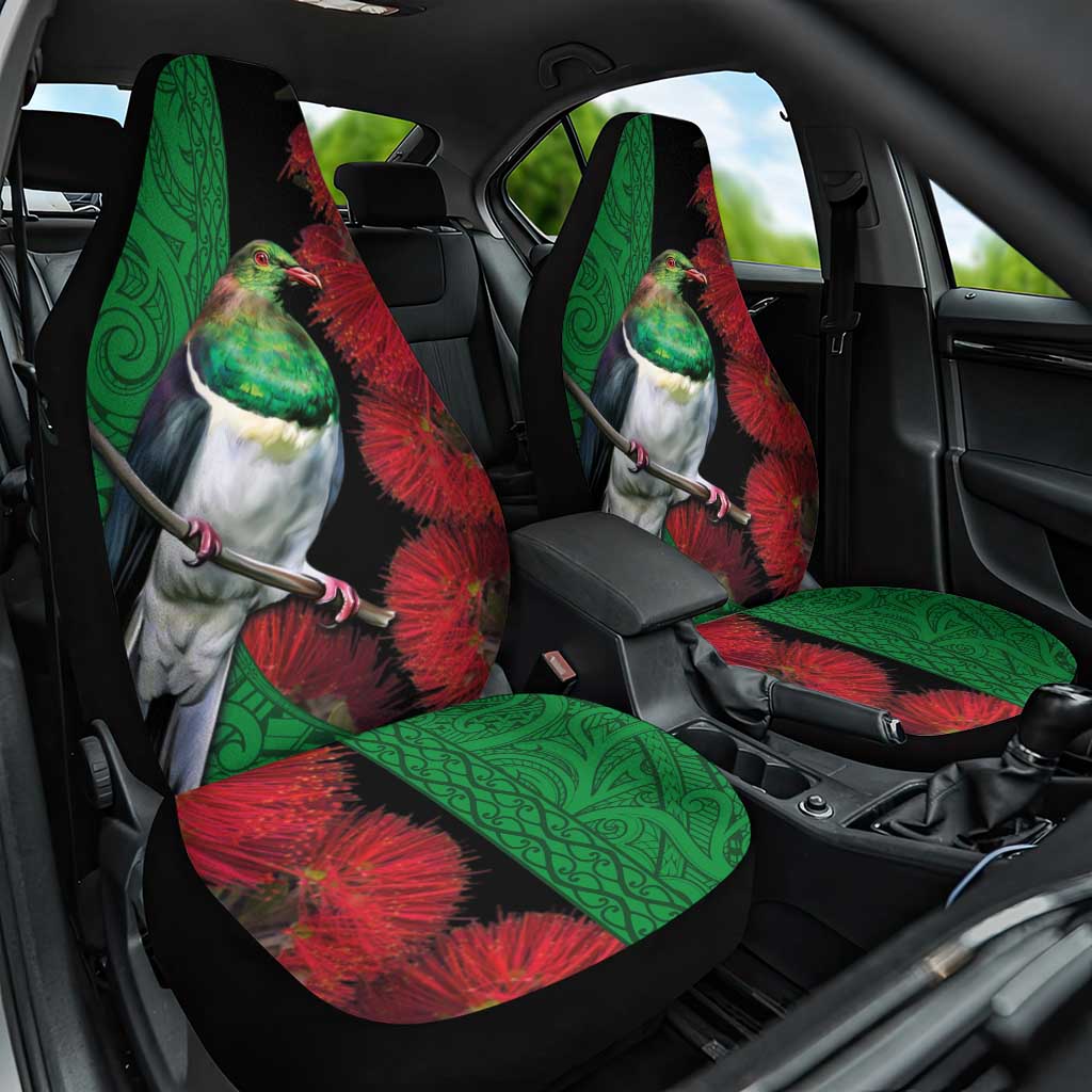 New Zealand Kereru And Pohutukawa Car Seat Cover Maori Tribal Tattoo