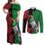 New Zealand Kereru And Pohutukawa Couples Matching Off Shoulder Maxi Dress and Long Sleeve Button Shirt Maori Tribal Tattoo