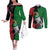 New Zealand Kereru And Pohutukawa Couples Matching Off The Shoulder Long Sleeve Dress and Long Sleeve Button Shirt Maori Tribal Tattoo