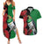 New Zealand Kereru And Pohutukawa Couples Matching Summer Maxi Dress and Hawaiian Shirt Maori Tribal Tattoo