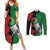 New Zealand Kereru And Pohutukawa Couples Matching Summer Maxi Dress and Long Sleeve Button Shirt Maori Tribal Tattoo