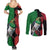 New Zealand Kereru And Pohutukawa Couples Matching Summer Maxi Dress and Long Sleeve Button Shirt Maori Tribal Tattoo