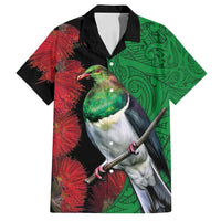 New Zealand Kereru And Pohutukawa Family Matching Summer Maxi Dress and Hawaiian Shirt Maori Tribal Tattoo