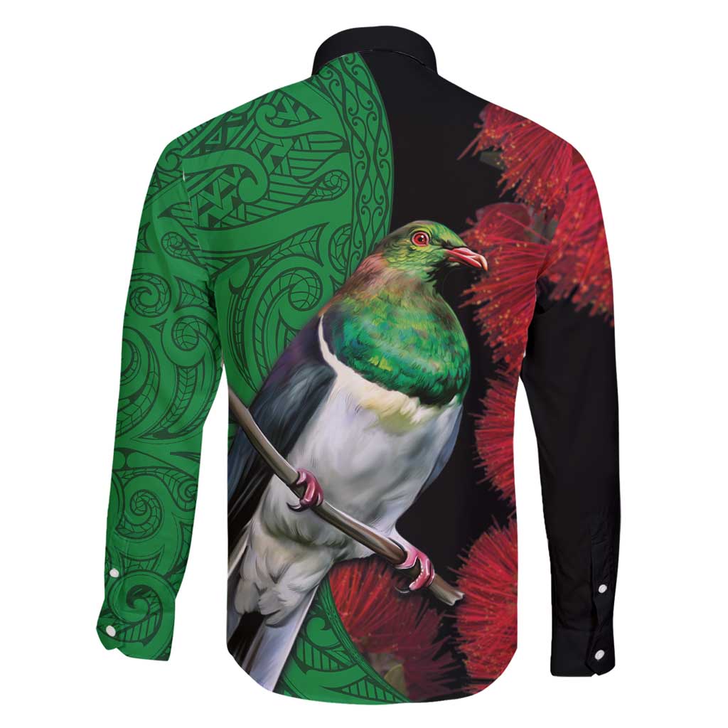 New Zealand Kereru And Pohutukawa Family Matching Tank Maxi Dress and Hawaiian Shirt Maori Tribal Tattoo