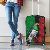 New Zealand Kereru And Pohutukawa Luggage Cover Maori Tribal Tattoo
