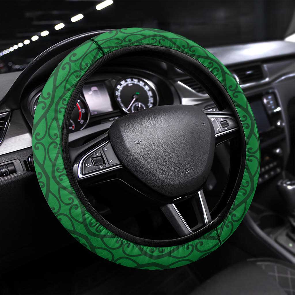 New Zealand Kereru And Pohutukawa Steering Wheel Cover Maori Tribal Tattoo