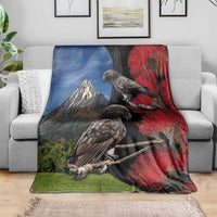 New Zealand Kea And Pohutukawa Blanket With The Mountain Landscape LT03 - Polynesian Pride